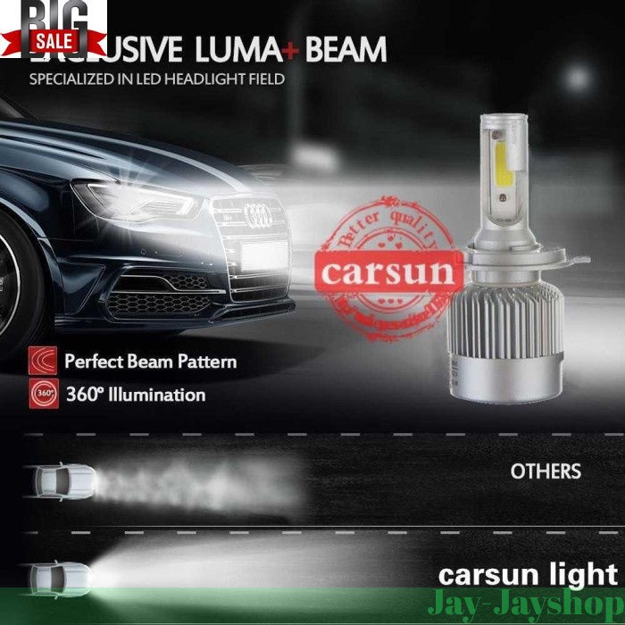 Lampu Mobil Headlight LED H4 COB 2 PCS PROMO