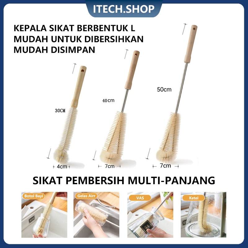 Sikat Pembersih Botol Susu Glass teapot Thermos Cup Brush  Long Handle Cup Brush No Eead ends