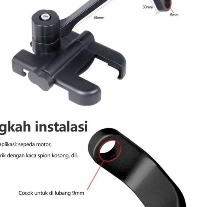 Paling Keren Holder Spion Motor HM20 HM-20 Phone Stand handphone senderan dudukan hape alat penyangg