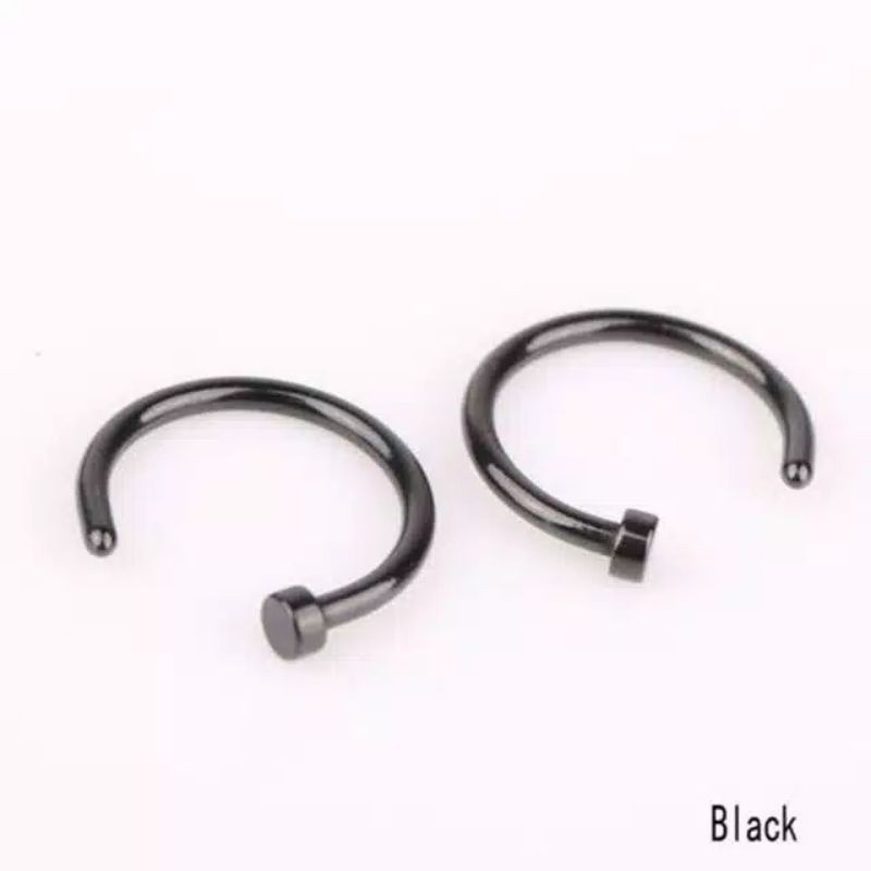 1Pc anting Hidung Bulat Kecil Bahan Stainless steel Tipis Pria wanita TERMURAH