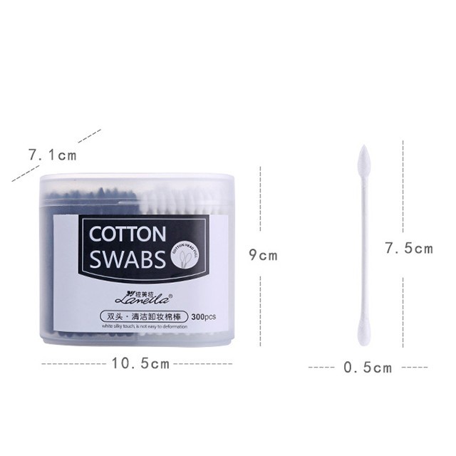 Cotton Bud Box Hitam Putih A655 Cotton Swab Black &amp; White Bersih Steril Cotton Swabs