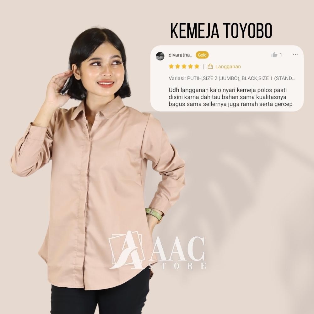 Kemeja Wanita Toyobo Ukuran Standar Dan Jumbo Premium Anti Kusut