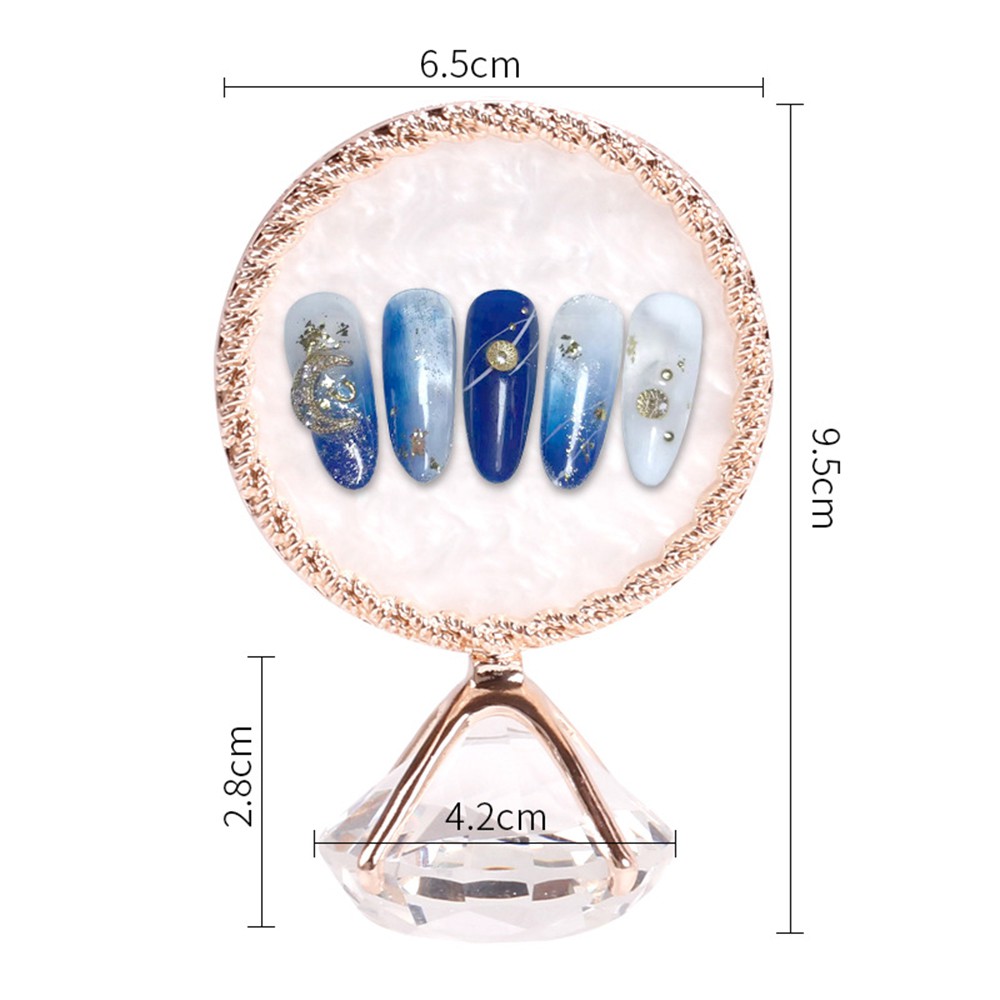 Mxbeauty Holder Display Kuku Palsu Portable Bentuk Bulat Bahan Plastik Untuk Nail Art