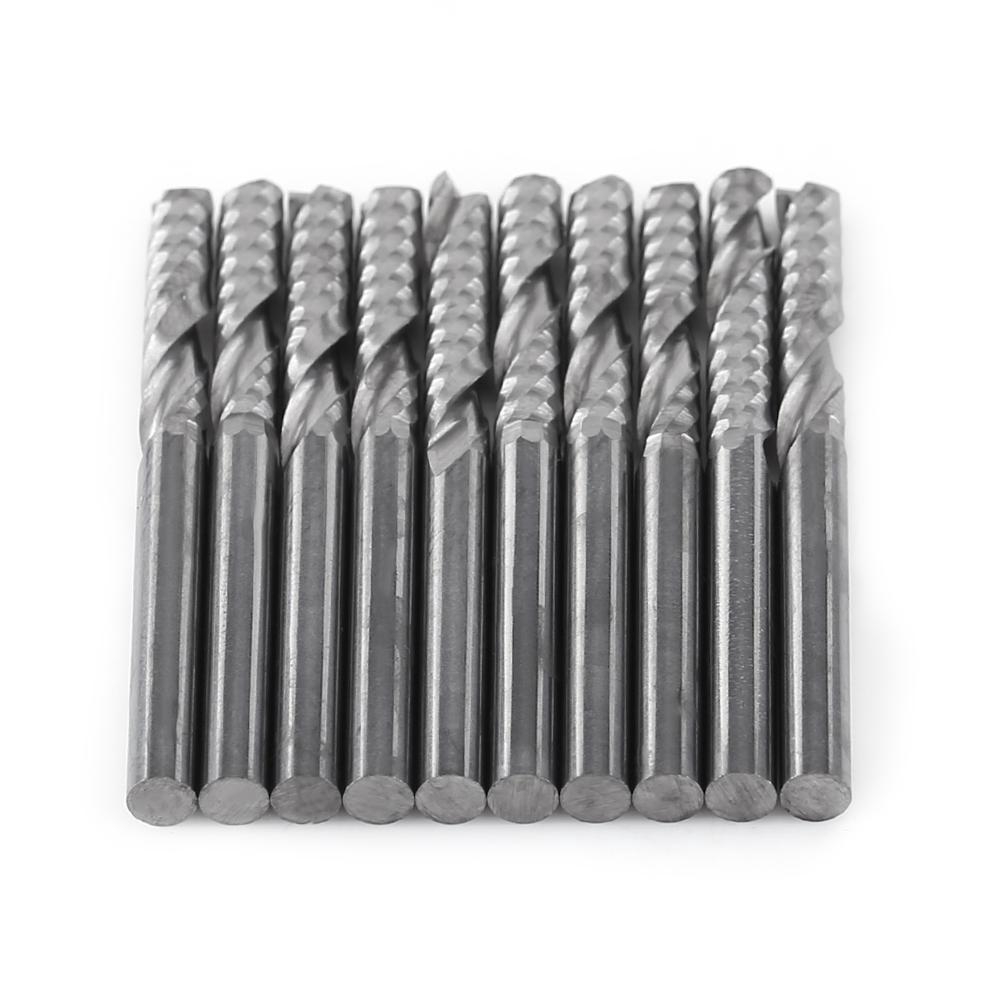 10x Carbide CNC 4 Flute Spiral Bit End Mill Cutter 1/8 Shank Blade Milling Sale