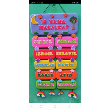 hiasan dinding nama nama malaikat kain flanel murah bisa COD