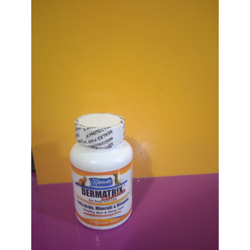 Vitamin Bulu Dermatrix  eEssensials dog &amp; cat 30 tablet vitamin bulu &amp; kulit kucing &amp; anjing