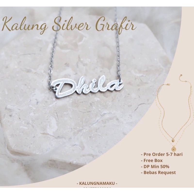 Kalung Nama Anak Grafir Monel