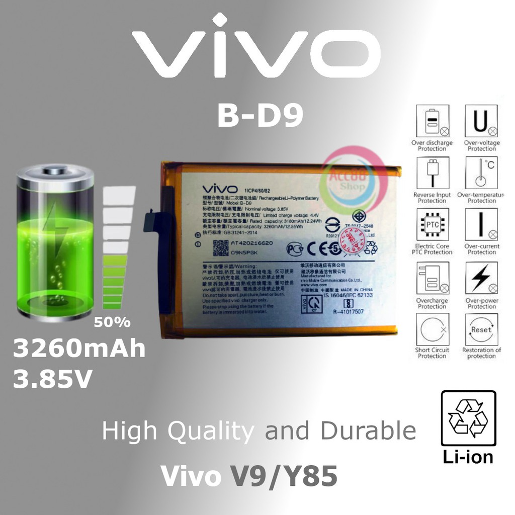 Batre Baterai Battery Original Vivo V9 Y85 B-D9