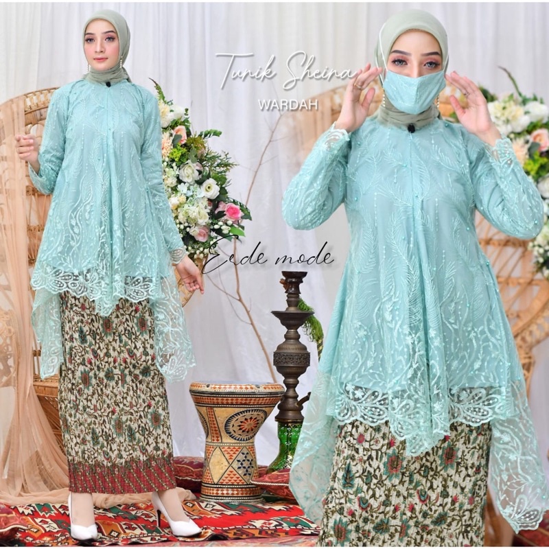 TUNIK TILE BUSUI AZURA//KEBAYA WARNA HIJAU MINT//kebayaoriginal//baju pesta//kebaya terbaru//kebaya original