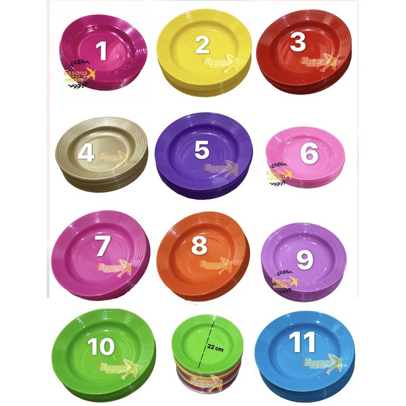 Piring Makan Bulat Plastik 9inch ( Grosir ) Terlaris Termurah Berkualitas ( lusinan ) atau ( 1/2 lusin ) clarissss-6