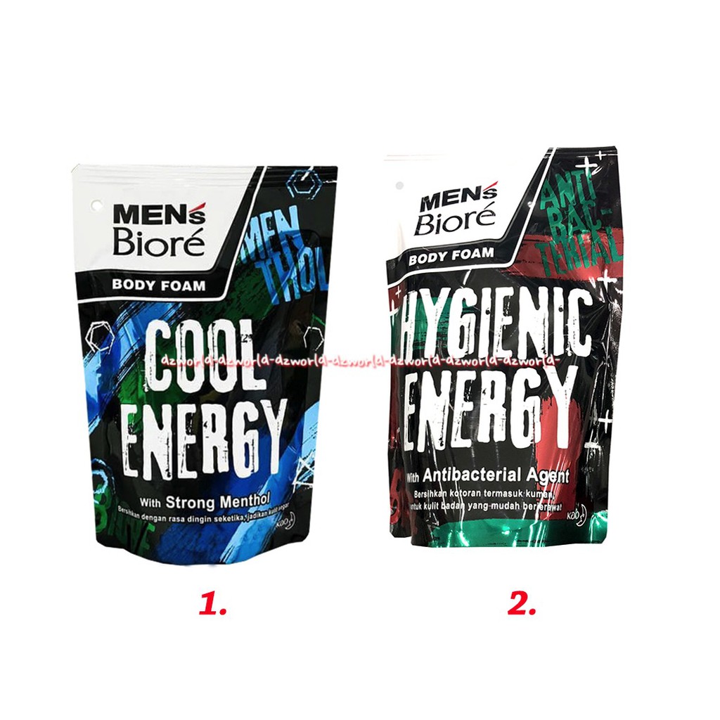 Men's Biore Hygienic Energy Cool 450ml Energi Energic Sabun Mandi Cair Pria Laki Laki Cowok Men Mens Biore Kemasan Refill Pouch Bioree