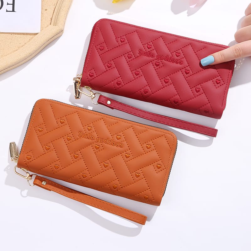 TASBLUE Dompet Wanita Impor Dompet Panjang Terbaru Zipper Dompet Fashion Dompet Panjang Korea D306 Dompet Wanita Ritsleting Panjang Fashion Koin Dompet Lipat Dompet Multifungsi/Impor Dompet Wanita Dompet Ritsleting Panjang Tipis