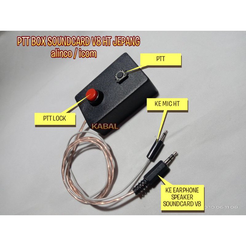 PTT BOX HT UNTUK MENYAMBUNG SOUNDCARD V8 KE HT ATAU KE RIG