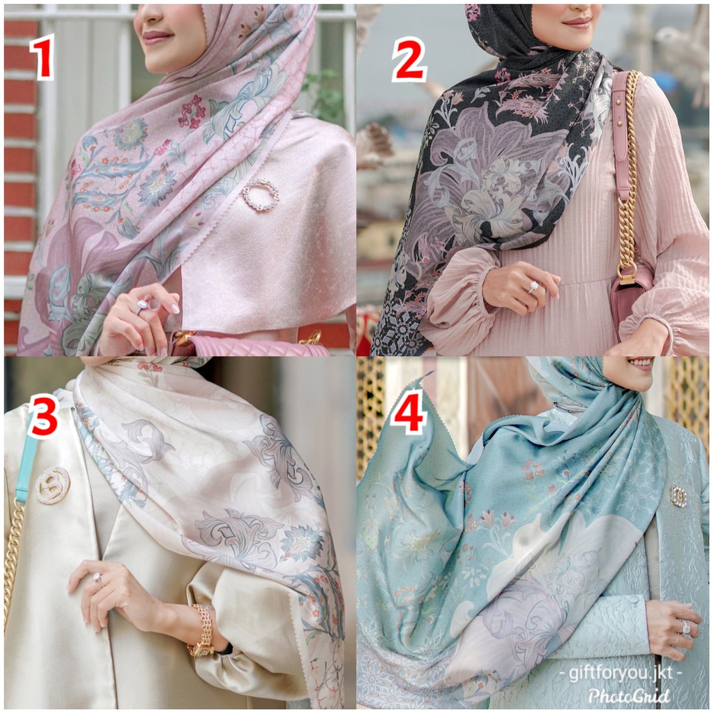 Buttonscarves The Topkapi Satin Shawl Hijab Button Scarves Jilbab Kerudung Premium Scarf Original