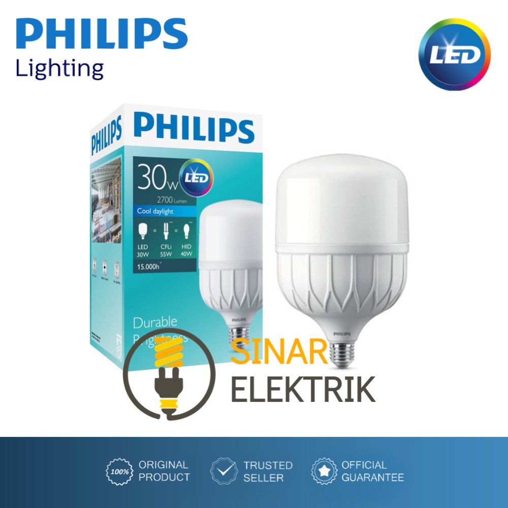 Philips LED Bulb 30W Putih Lampu Kapsul TrueForce 30 W Watt TForce 30Watt Original Garansi