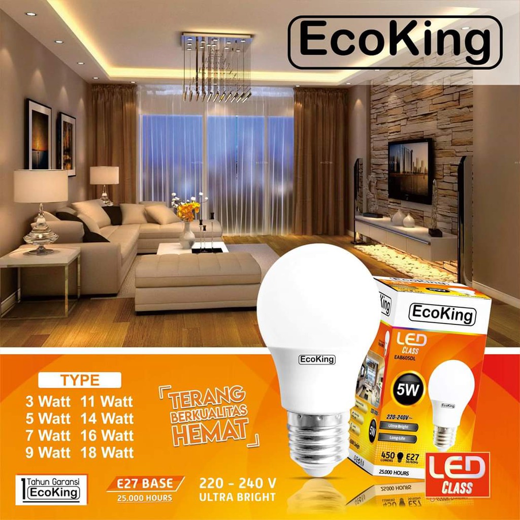 Mitra88sby lampu led bulb bohlam class ecoking