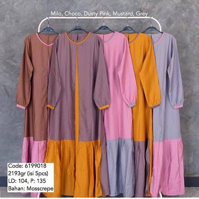 Gamis sabyan bahan moscrepe
