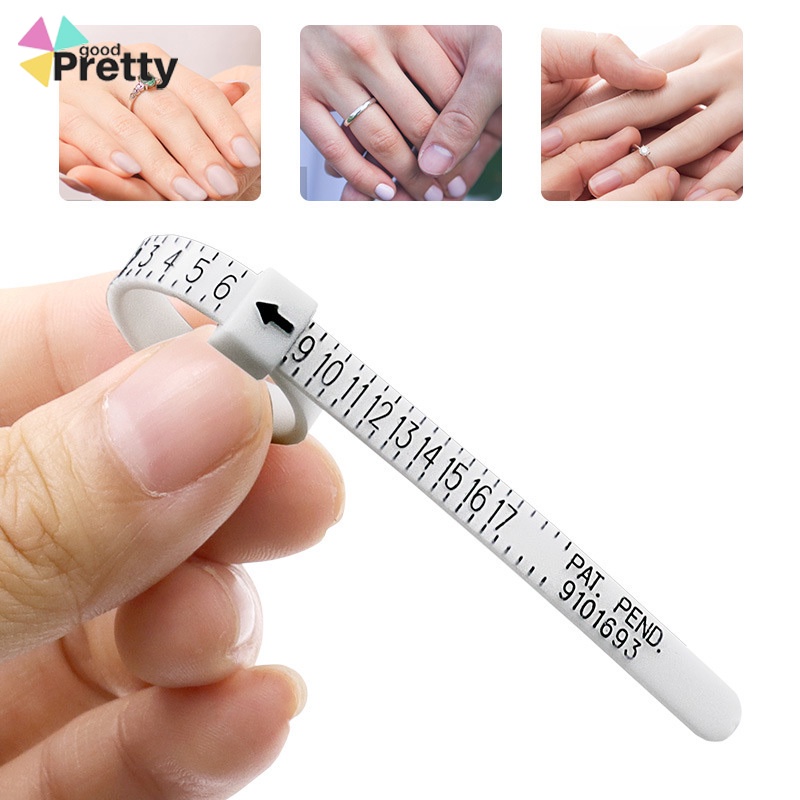 Pengukur Cincin Ukuran Cantik/Cincin Penggaris Lembut Standar/Alat Ukuran Cincin Coil Jari US - PD