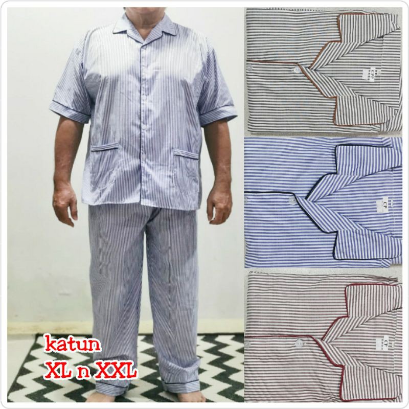 Piyama  katun jumbo stripe XL 1505 &amp; XXL 1504