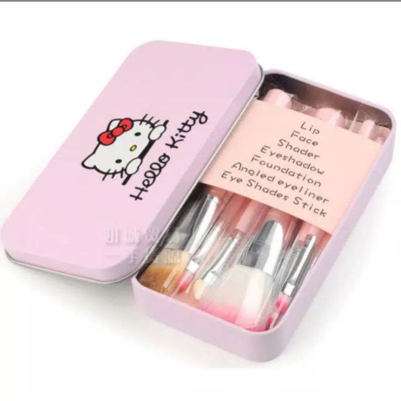 BRUSH SET KUAS MAC HELLO KITTY PINK ISI 7 KUAS MAKE UP KOSMETIK MAKEUP