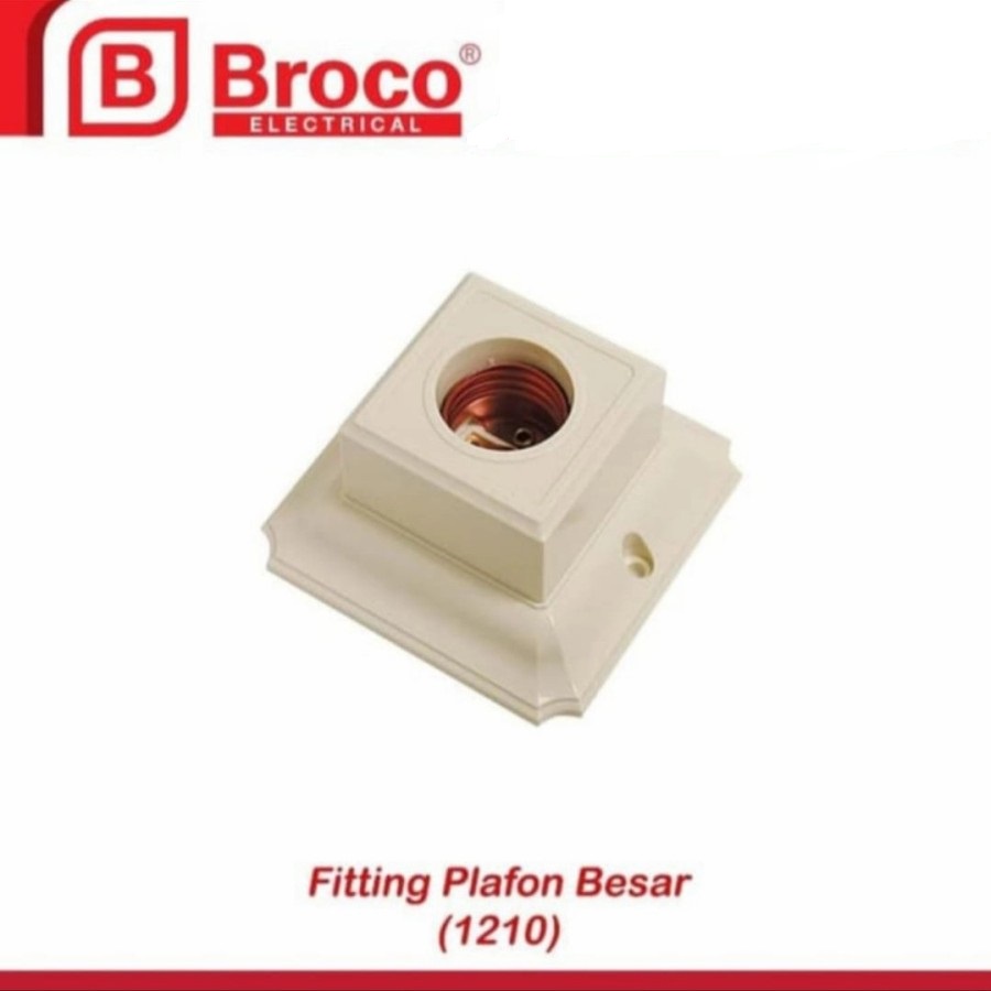 Fitting Plafon Segi 4 Merk Broco 1210 Fiting Segi Lampu E27 Cream