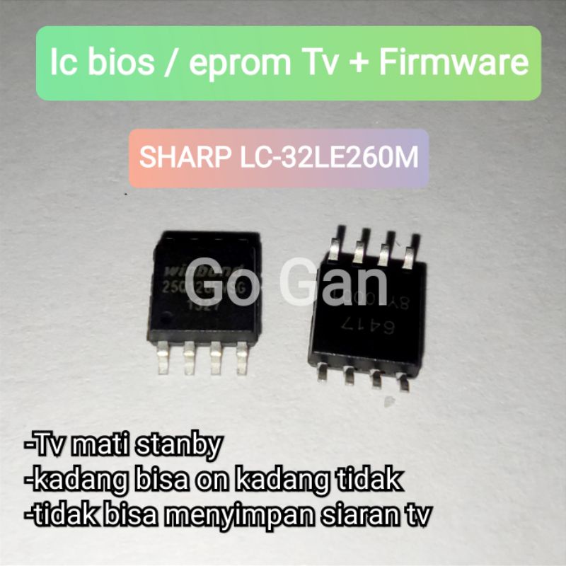 FIRMWARE TV SHARP LC-32LE260M + IC (TINGGAL PASANG)