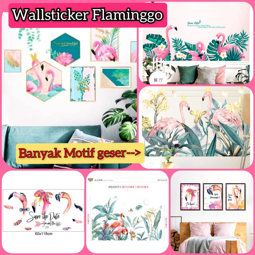 WALLSTICKER STICKER STIKER DINDING FLAMINGO FLAMINGGO F1 DEKORASI PINTU KACA KAMAR MANDI KERAMIK