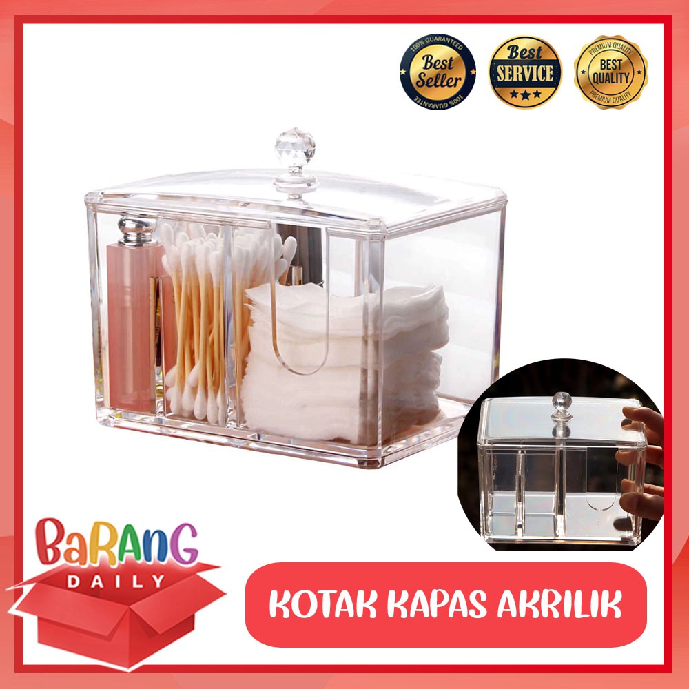 KOTAK KAPAS AKRILIK TEMPAT PENYIMPANAN KAPAS COTTON BUD KOTAK KAPAS AKRILIK TEMPAT PENYIMPANAN KAPAS COTTON BUD
