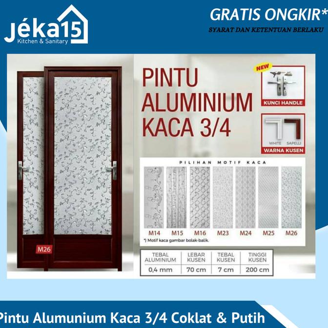 populer] PINTU ALUMUNIUM KAMAR MANDI / PINTU WC ALUMUNIUM KACA MURAH 3/4 KACA
