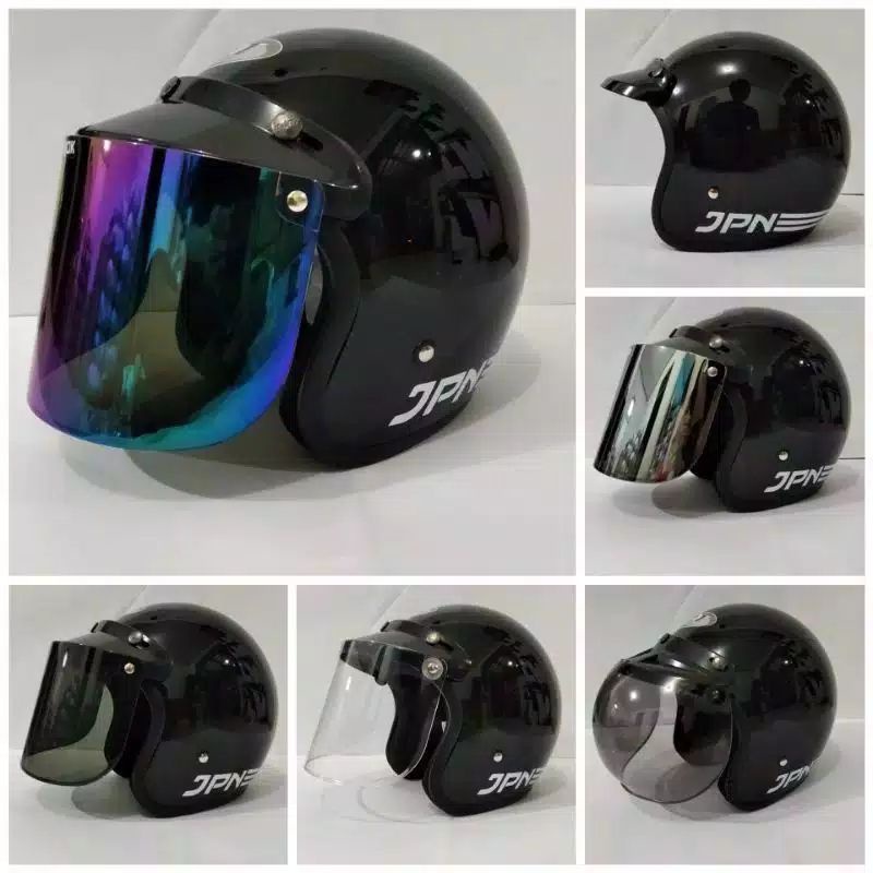 Helm Bogo Jpn Original Retro Classic Warna Hitam Doff TOKOHELMMAJALEGKA