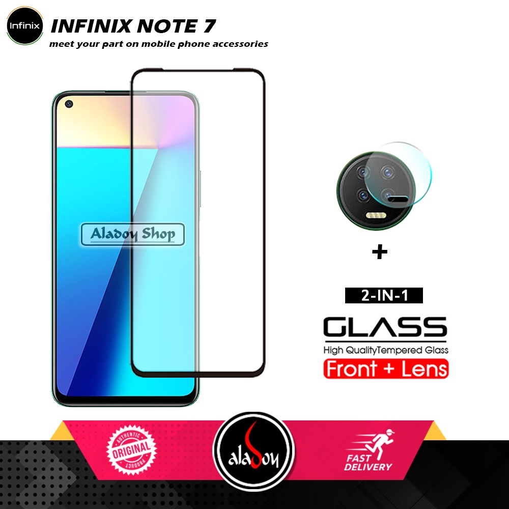 PAKET 2 IN 1 Tempered Glass Layar Infinix Note 7 Free Tempered Glass Camera