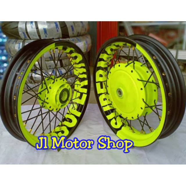 Sepaket Velg Supermoto Beat Scoopy Vario 110 125 150 Mio Xeon M3 X ride Soul GT Mio J Semua Motor