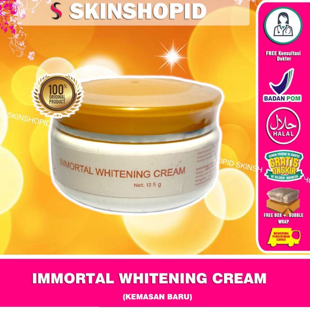 Immortal Whitening Cream 12,5gr Original / Krim Malam Pemutih Wajah BPOM Aman