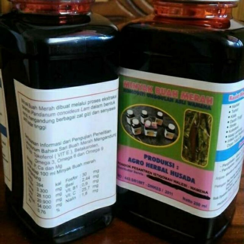 Sari Buah Merah Wamena Papua ASLI 250 ML