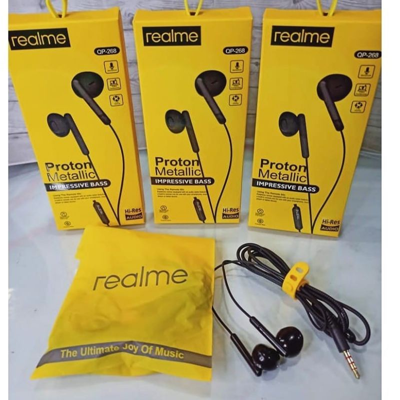 [Q268] Headset Realme Hi-Ress Bass Stereo Earphone Realme 5/5i/ C2/ C3/C12/C20/C21/C25/C17/7i