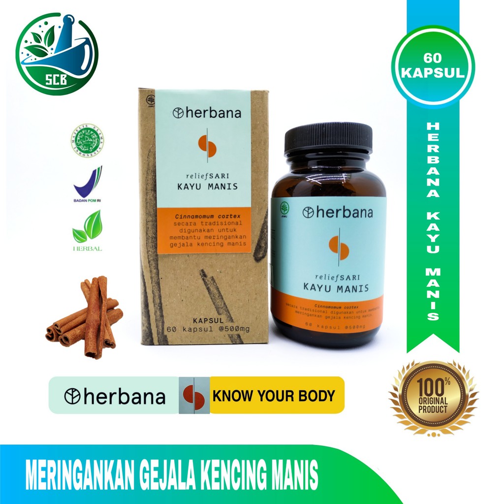 Herbana Relief Sari - Kayu Manis - Meringankan gejala kencing manis