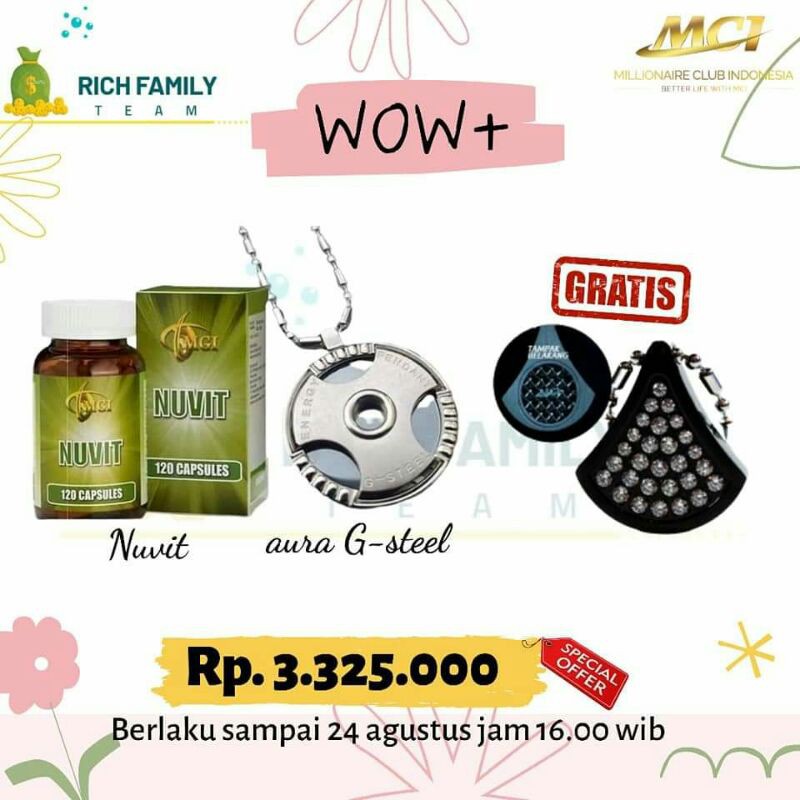 Paket WOW+ (MCI) promo sampai tgl 24 Agustus 2020 jam 16.00wib
