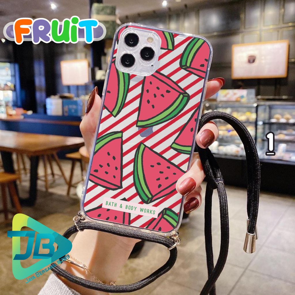 Softcase Slingcase Lanyard Bening FRUIT Samsung M31s M51 S8 S8+ S9 S9+ S10 S10+ JB4628