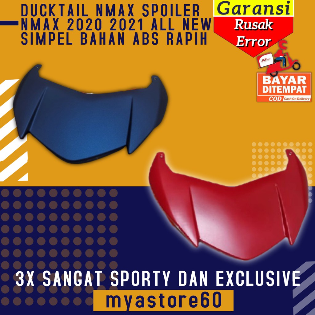 Cover Tutup Ducktail Duktail Yamaha Nmax Spoiler N max 2021 2020 All New Simple Bahan ABS Rapih