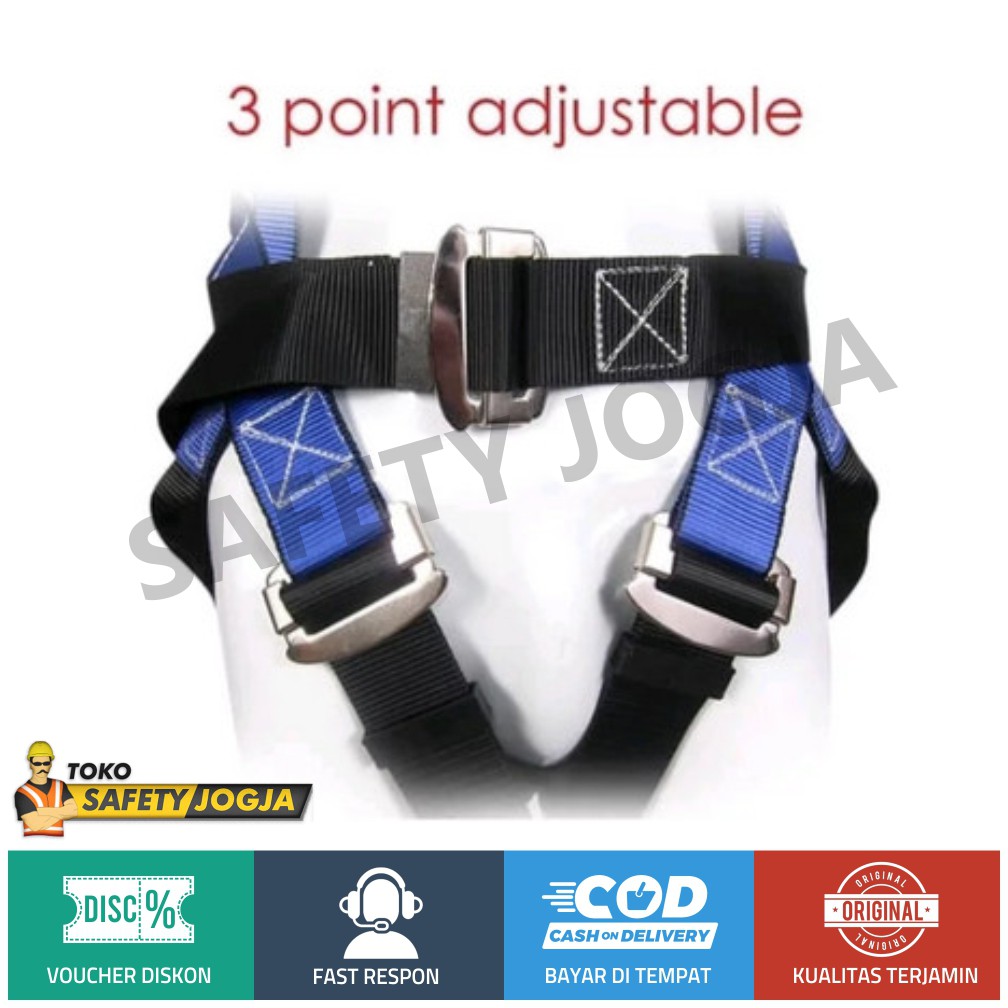 Sabuk Pengaman Panjat Tebing 2 Tali / Safety Belt / Body Harness Double Hook ecofit