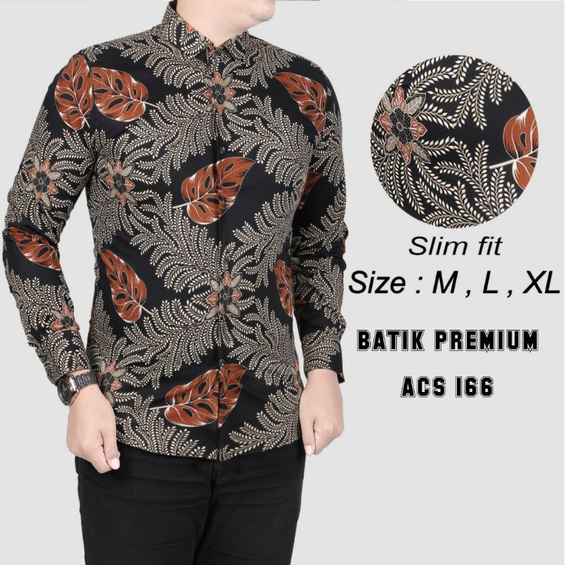 HEM KEMEJA BATIK PRIA SLIM FIT LENGAN PANJANG COLINDION BEST SELLER CBL849