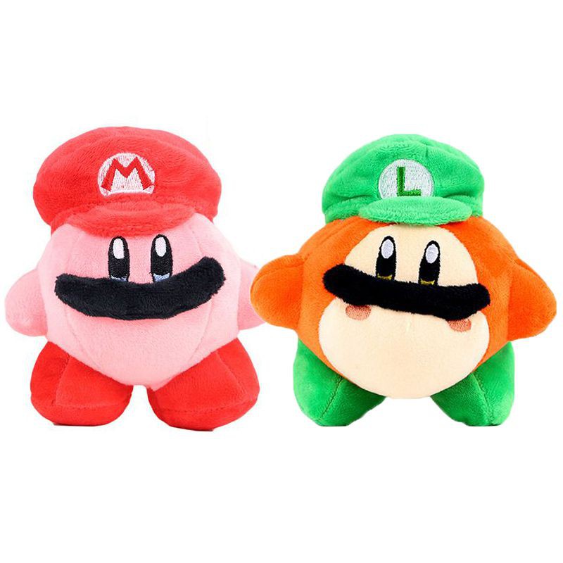 Ready Stock! 14cm Cute Kirby Waddle Dee Mario Luigi Hat Plush Doll Stuffed Toy Kids Gift Pendant