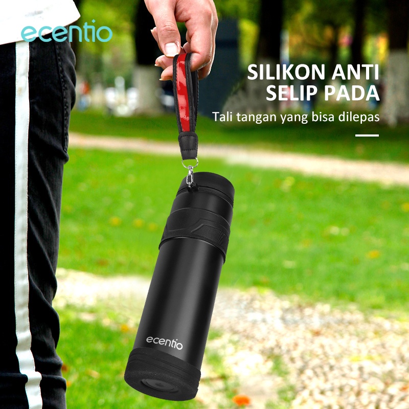 ecentio 1L Termos Air Panas Dingin Tumbler Besar Bottle Air Panas Anti Bocor Stainless Termos Minum Botol Minum