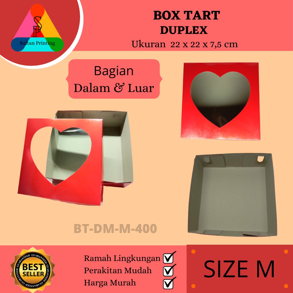 BOX TART / KEMASAN TART / BOX TART MERAH SIZE M