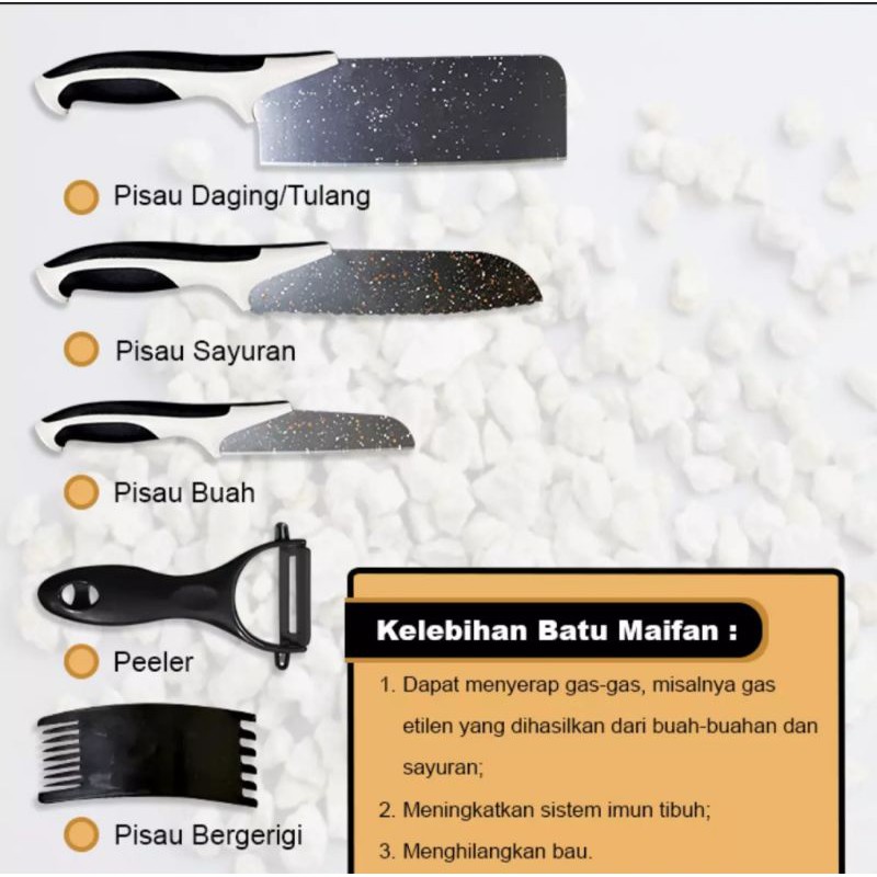 PISAU DAPUR SET 5 PCS BATU MAIFAN