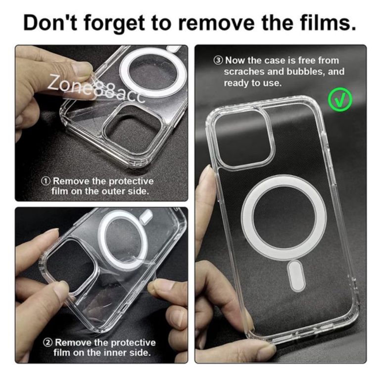Hardcase Magsafe Iphone 14 pro max 14Pro 14Max 14promax Clear Case Magnetic magnet Charger Charging wireless bening transparan Pelindung belakang handphone elegan