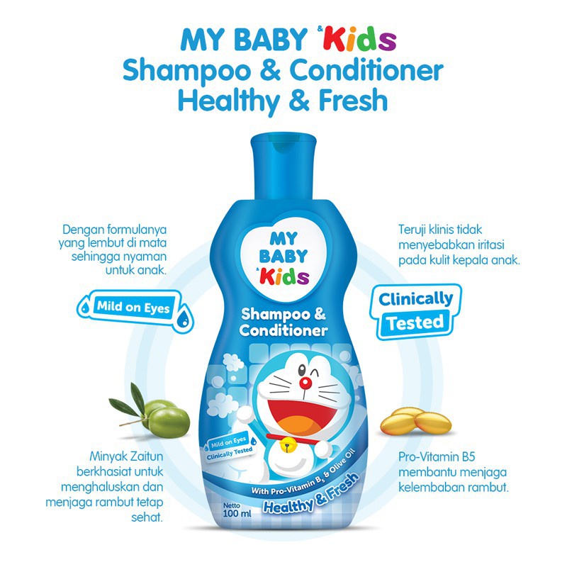 My Baby Kids Shampoo &amp; Conditioner &amp; My Baby Kids Body Wash 180ml | PINK | BLUE |