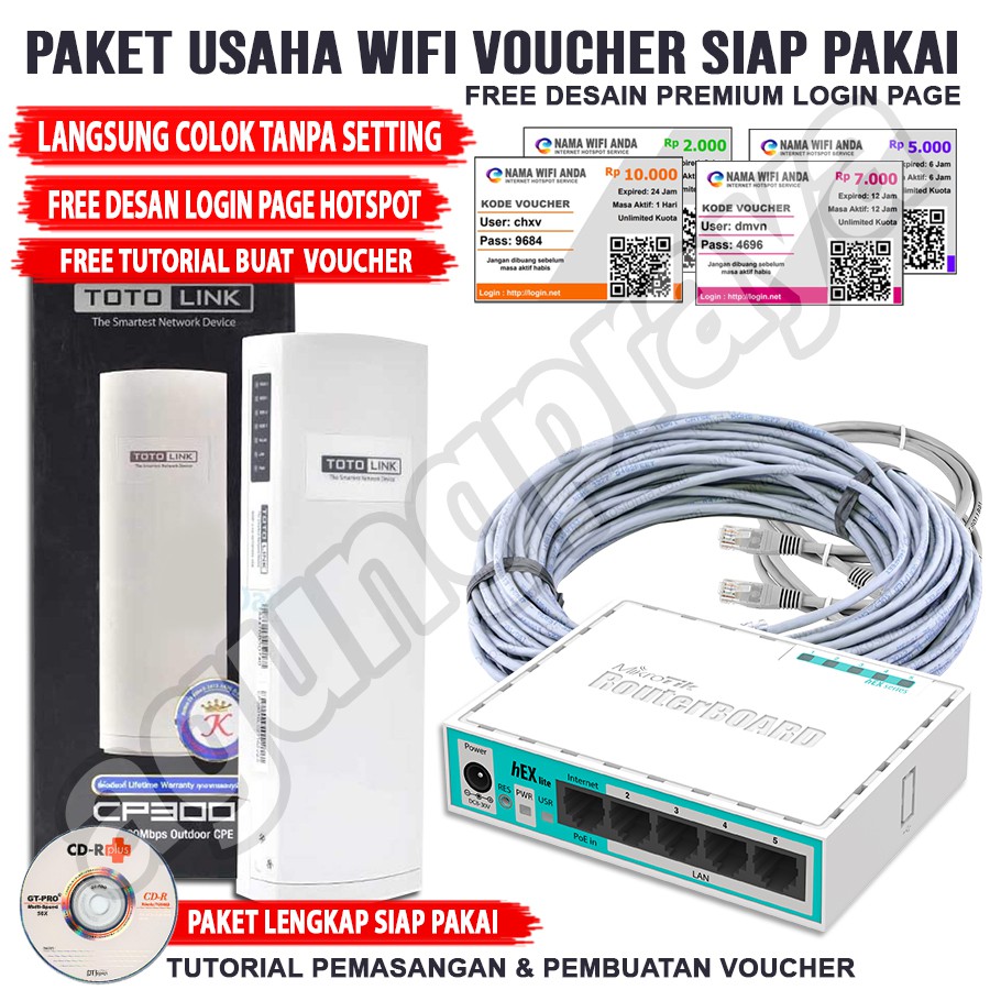 Paket Usaha Wifi Hotspot Rt Rw Sistem Voucher Siap Pakai Indonesia