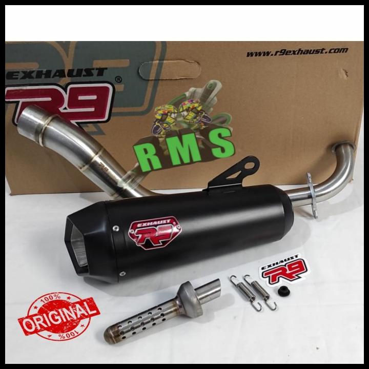 Knalpot R9 New Alpha Black Series Nmax Old Nmax New 2020 Aerox 155