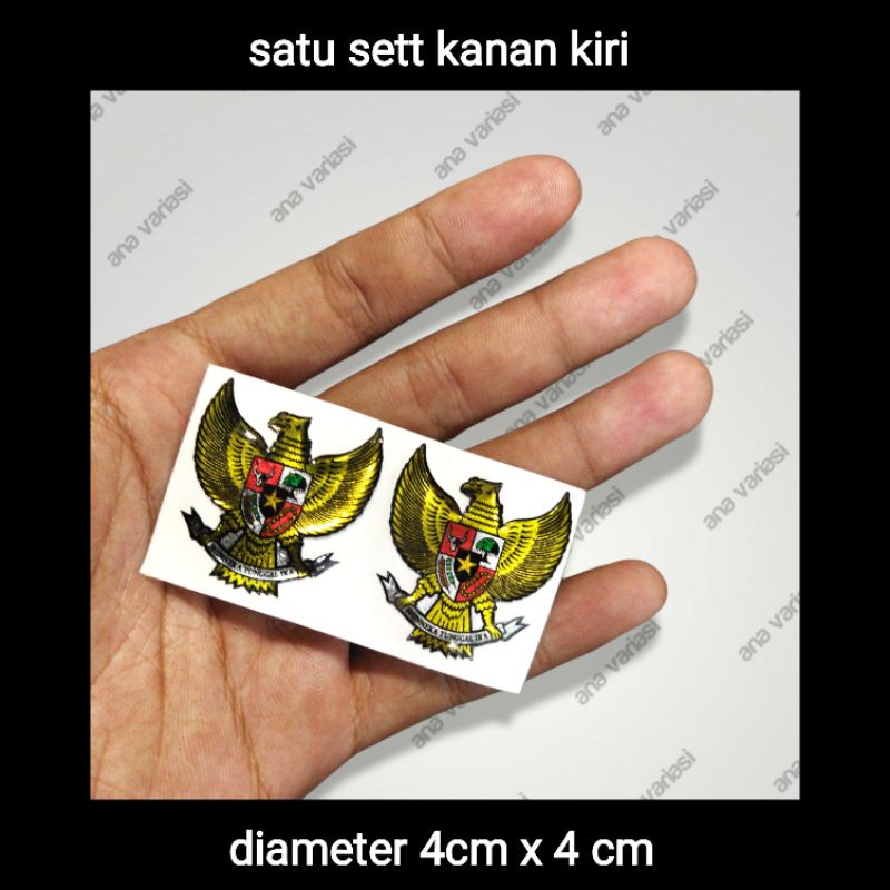 sticker pin garuda, stiker emblem garuda, stiker logo garuda satu sett kanan kiri